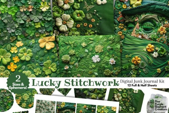 Embroidery St. Patrick's Day Junk Journal