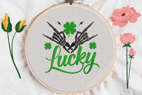 Patrick s Day Shamrock Lucky Embroidery