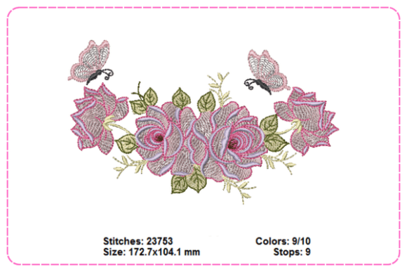 Review: Rose with Butterfly Embroidery Designs